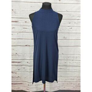 Spense Dark Indigo Zippered Size Small‎ Sleeveless Midi Dress Tunic NWT